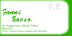 fanni bacso business card