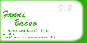 fanni bacso business card